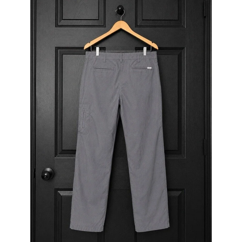 Orvis Men’s Gray Traveler Pants Regular Fit Straight Leg 38 Stretch Flat Front